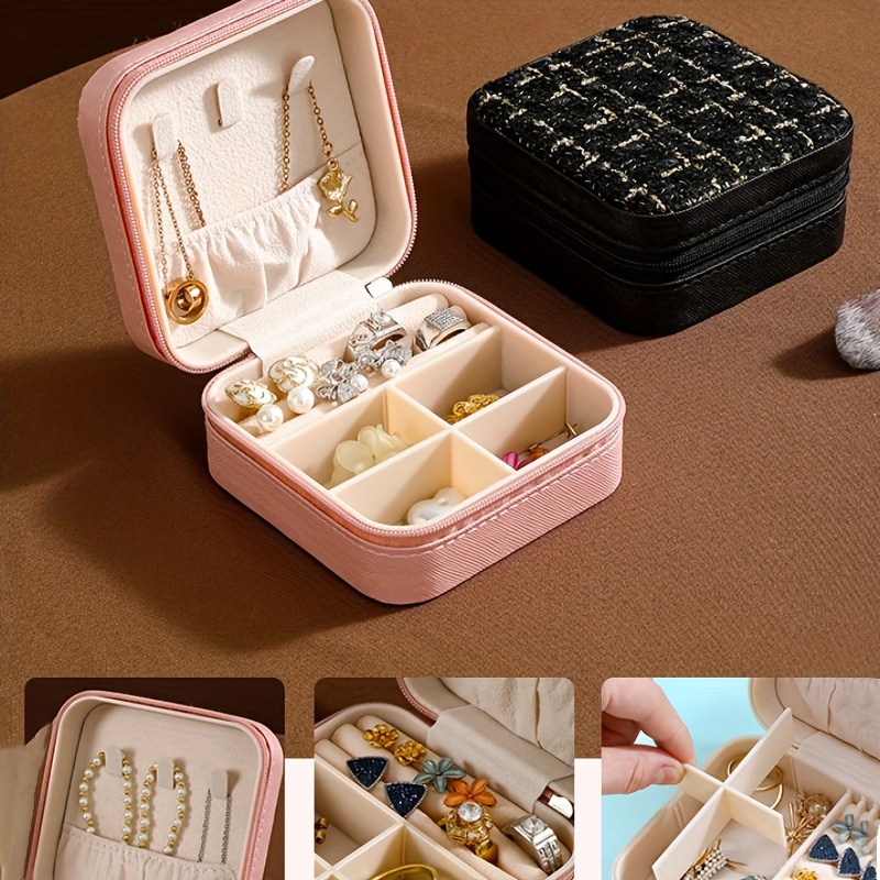 1pc flip top jewelry box empty box necklace ring pendant bracelet earrings storage box jewelry packaging box household storage and organization for bedroom dresser vanity drawer details 3