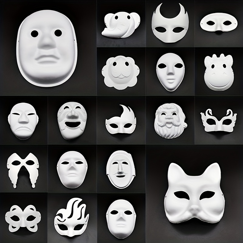15pcs/lot Cat Mask Diy White Paper Mask Pulp Blank Hand Painted