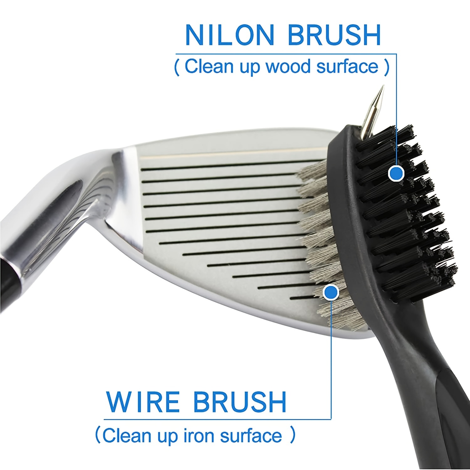 Golf Club Cleaner Kit, Retractable Golf Brush and 2 Golf Club Groove  Sharpener for U & V-Grooves, Golf Club Cleaning Kit