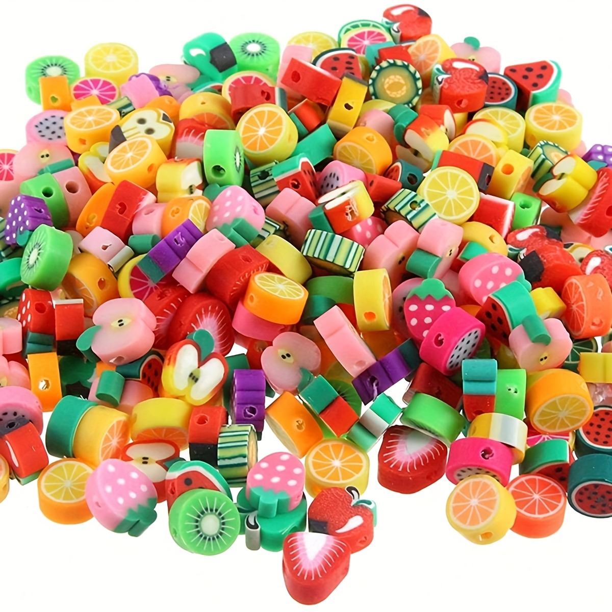 BALABEAD Bright Pearl Multicolor Mix Plastic Pony Beads 6x9mm, 1000 Beads Bulk Bag, Pearl