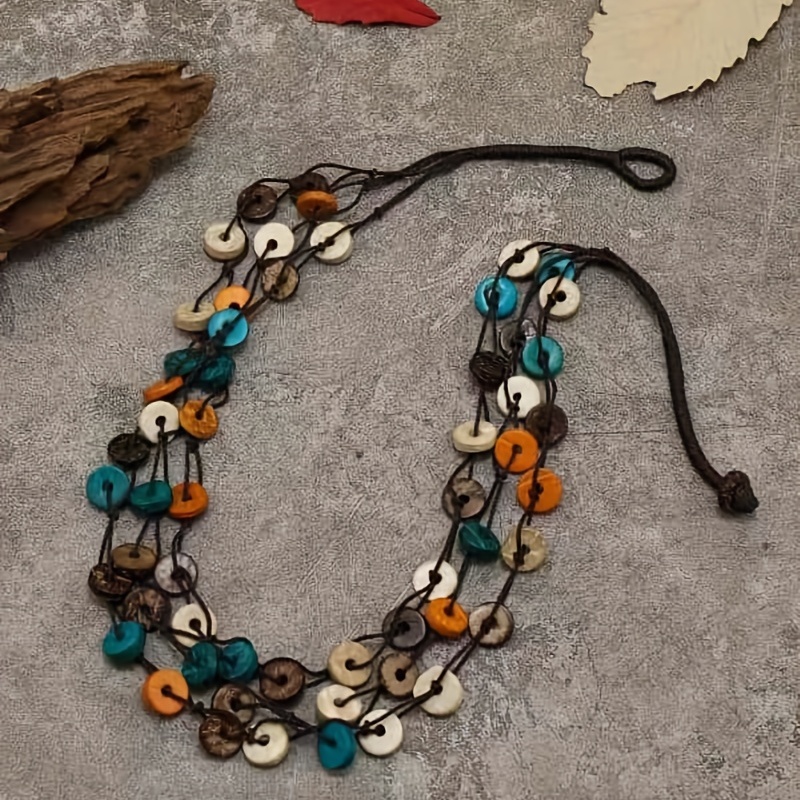 A Random Colorful Beaded Fashion Long Necklace