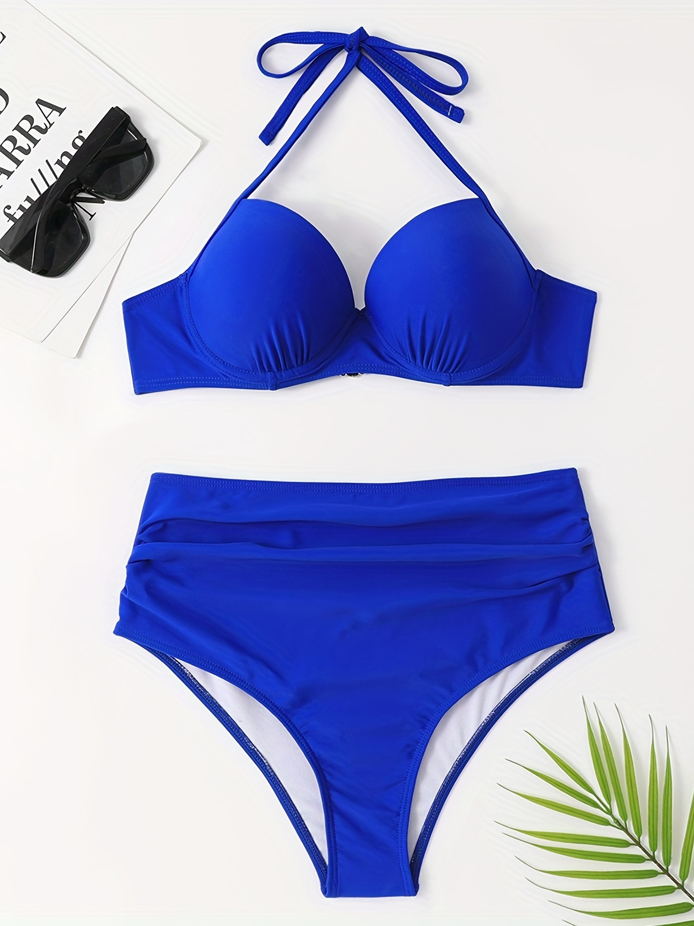Womens Solid Color Sexy Swimsuit Tie Tight Backless Bikini Bikini Bottoms  Beach Bathing Set, Blue, Large : : Clothing, Shoes & Accessories