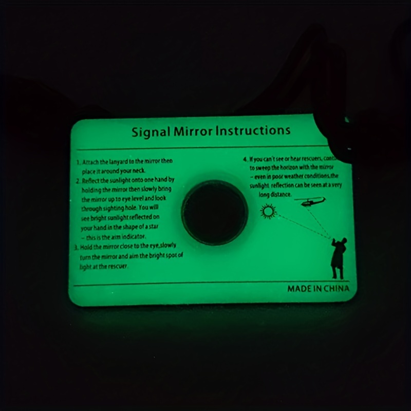 Reflective Survival Signal Mirror With Lanyard For - Temu