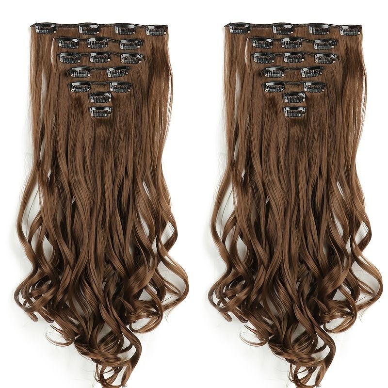 Clip In Hair Extensions For Women Wavy Hair Extensions With Brown Side Hair  Clip Hair Extension - Beauty & Personal Care - Temu