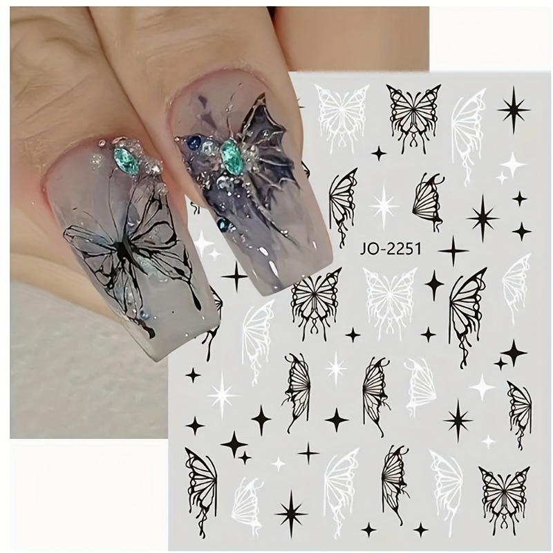 Spring Butterfly Nail Art Stickers Decals 3D Nail Sliders