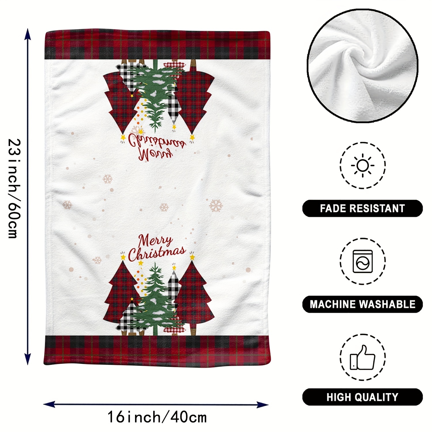 Winter Kitchen Towel Christmas Bathroom Soft Absorbent Dish Cloth