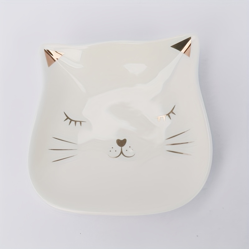 Ceramic Cat Cartoon Jewelry Storage Dish, Jewelry Trays