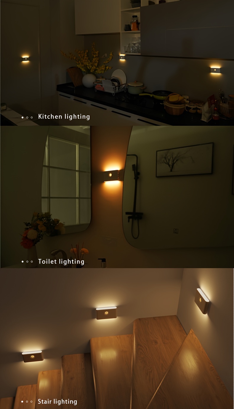 christmas gift night light with built in 300mah battery human body sensing motion detection and light sensing power switch details 4