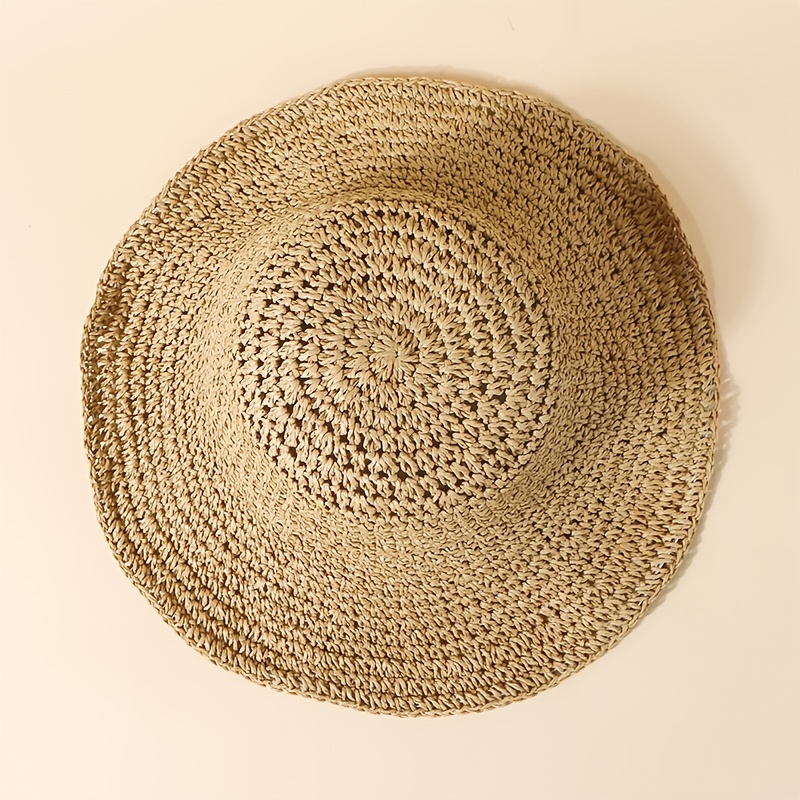 Women's Crochet Big Brim Straw Hat Beach Sun Hat