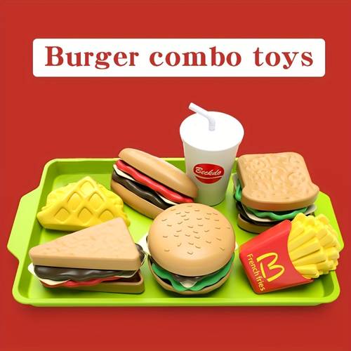 childrens play house simulation toy hamburger package mini theater breakfast hamburger french fries simulation kitchen toy simulation food simulation food