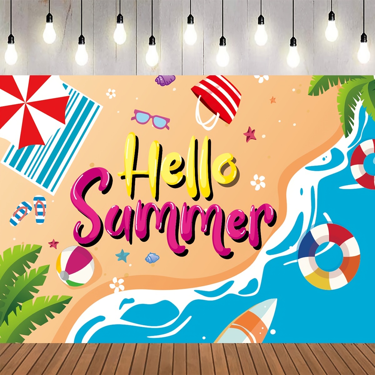 Pool Party Backdrop Summer Beach Pool Party Decorations 