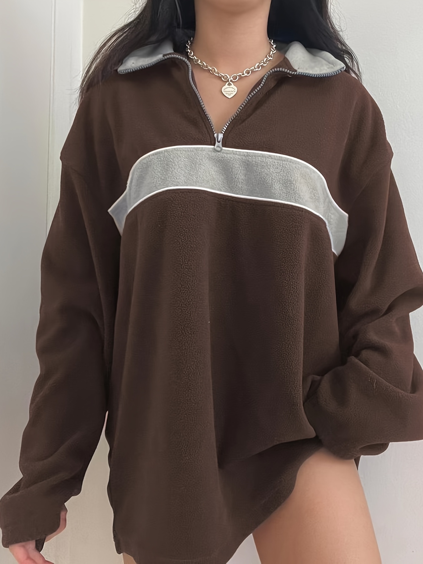 Womens Quarter Zip Sweatshirt Cute Graphic Print Pullover Oversized Trendy  Collared Loose Long Sleeve Teen Girls Tops : : Clothing, Shoes 