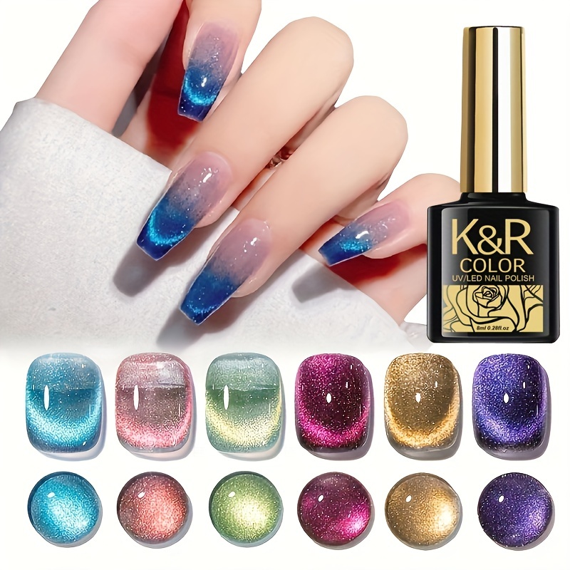 Reflective Glitter Gel Polish Diy Soak Off Uv Gel Nail - Temu