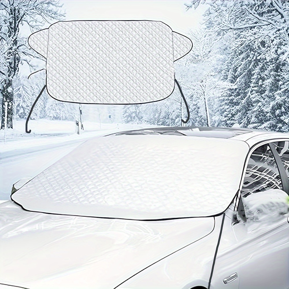 Car Windshield Snow Cover, Winter Windshield Cover for Ice Frost with  Magnetic Edge, Protect in All Weather Fit Most Cars and SUV, Silver