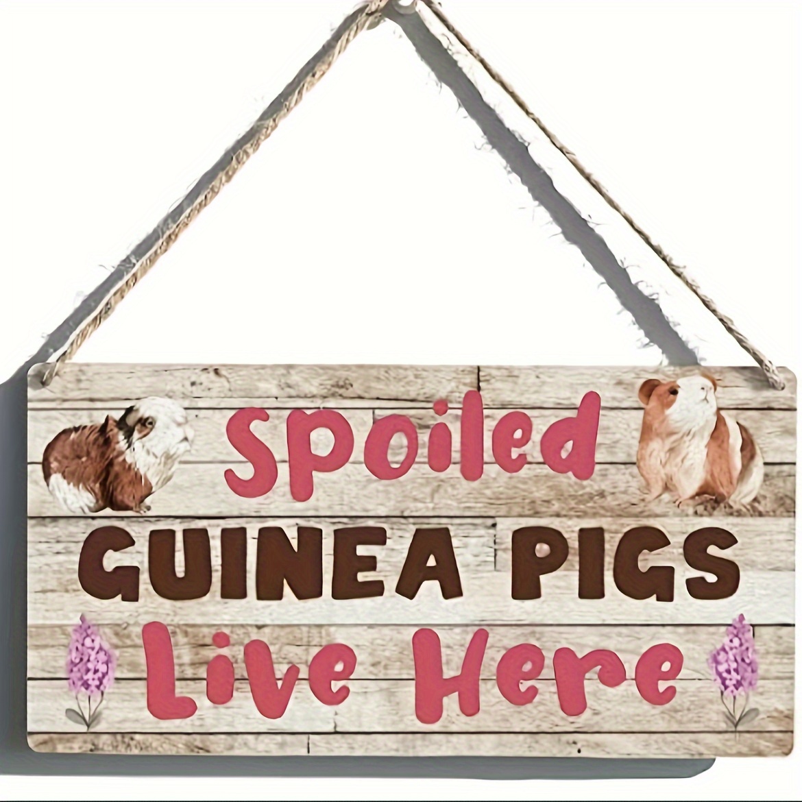 

1pc Guinea Pigs Live Here. The Sign Of Is A Cute Wooden Hanging Signboard Of Guinea Pigs. The Simple Wall Art Decoration Is A Home Decoration