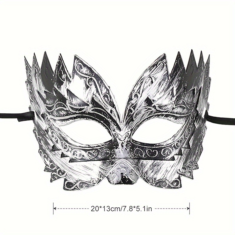Máscara veneciana de Mardi Gras negra y plateada para hombre, disfraz de  fantasma de la ópera, bufón de media cara, fantasma de la ópera, carnaval