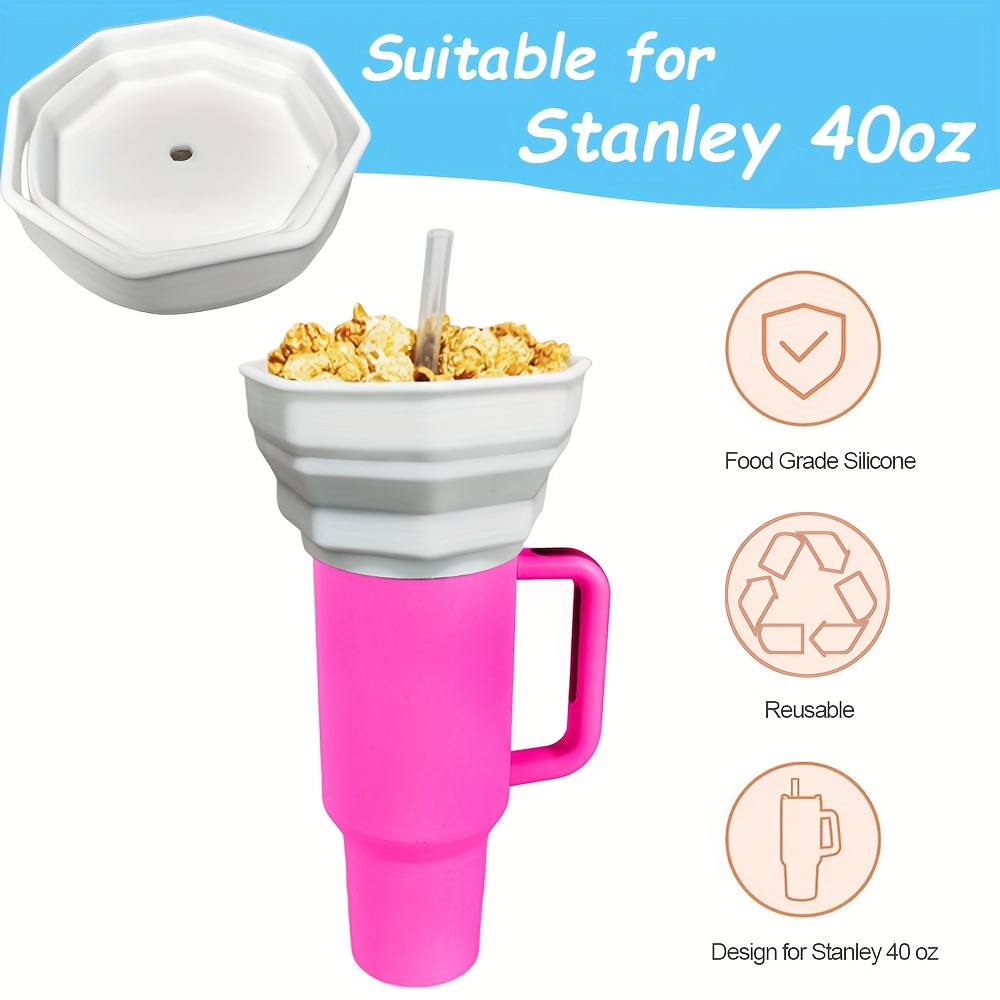Silicone Snack Bowl For Stanley Cup 40oz With Handle, Snack Tray
