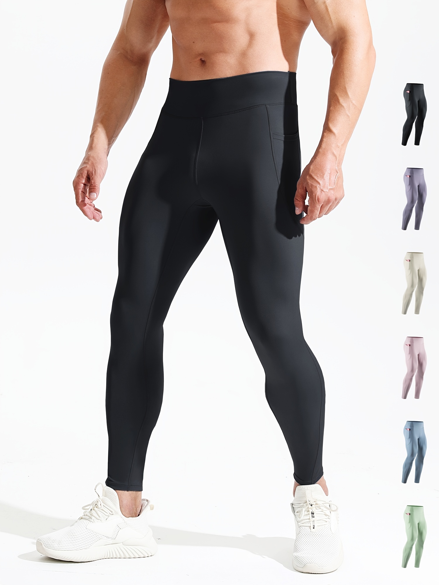 Men's Compression Sports Leggings Quick Dry High Waist Pants
