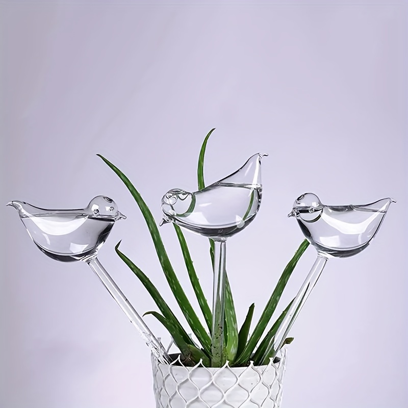 2pcs Plante Abreuvoir Globes Auto-Arrosage Pics, Verre Clair