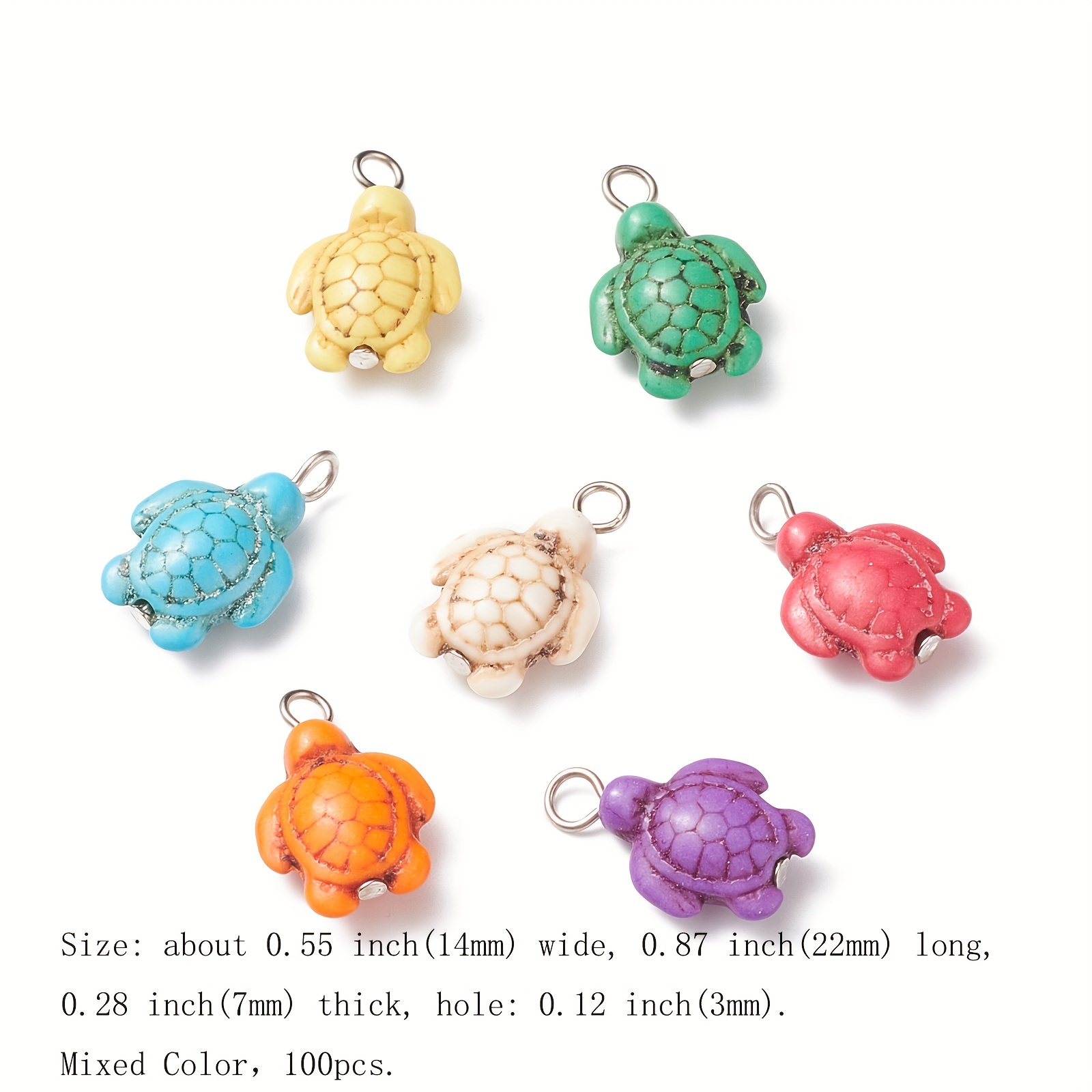 Turtle Beads: Turquoise Tortoise Charms Diy Jewelry Making - Temu