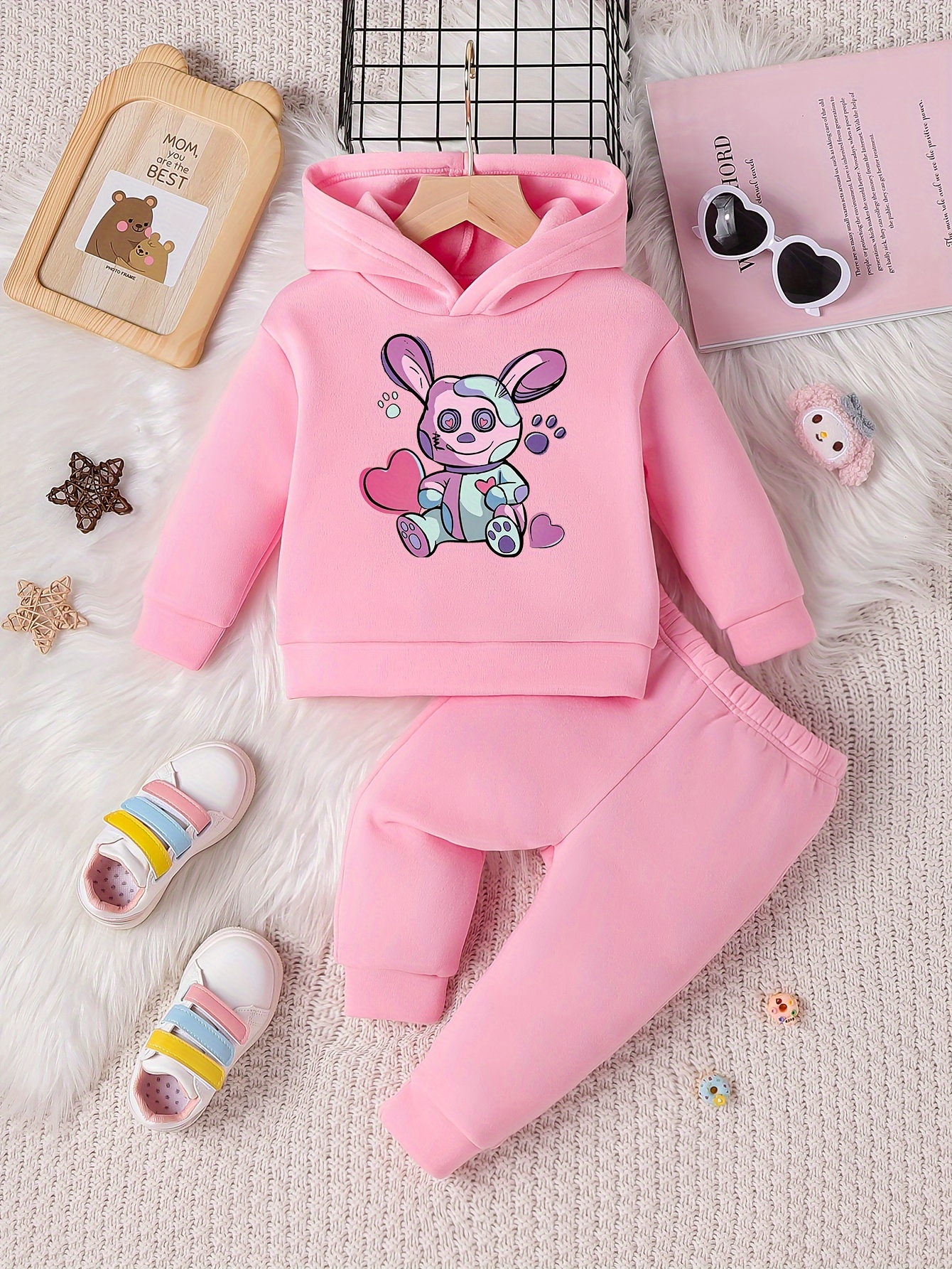 Baby Girls Splicing Color Rabbit Toy Print Fashion Long - Temu Ireland