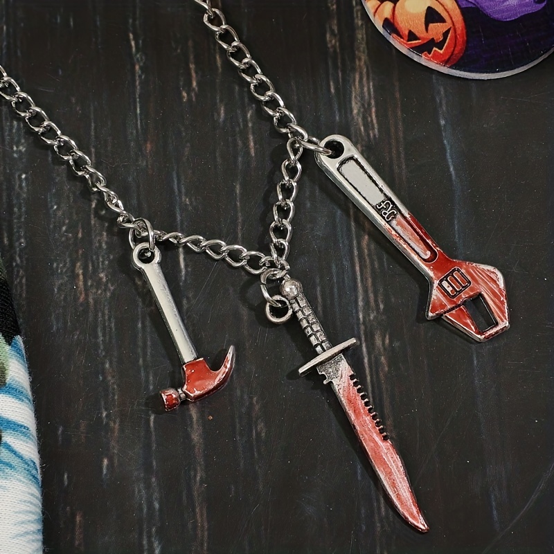 Novelty Locket Necklace Necklace Gothic Knife Dagger Jewelry Gift Men Women