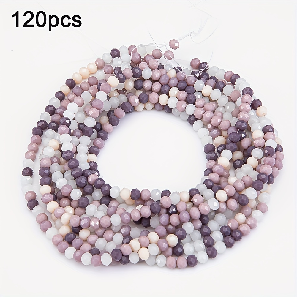 120pcs 4mm Mixed Color Crystal Spacer Beads Round Loose Spacer Beads For Bracelet Necklace Jewellery Making Supplies