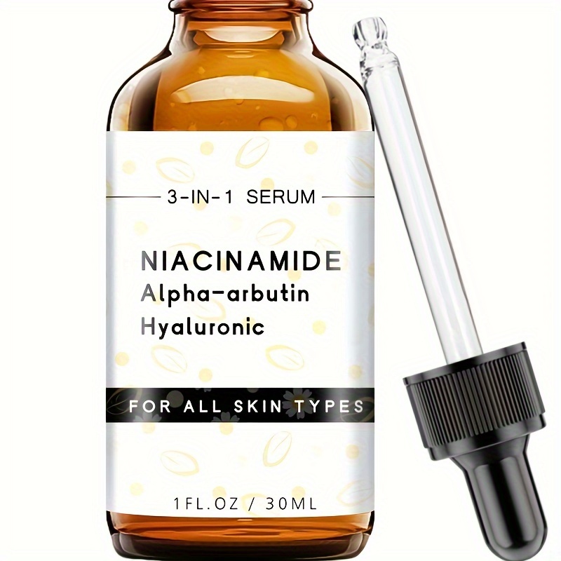 

1 Fl.oz/30ml Niacinamide, Hyaluronic, Alpha-arbutin 3 In 1 Serum, For Rejuvenating, Firming & Hydrating, Smoothes & Moisturizes Skin