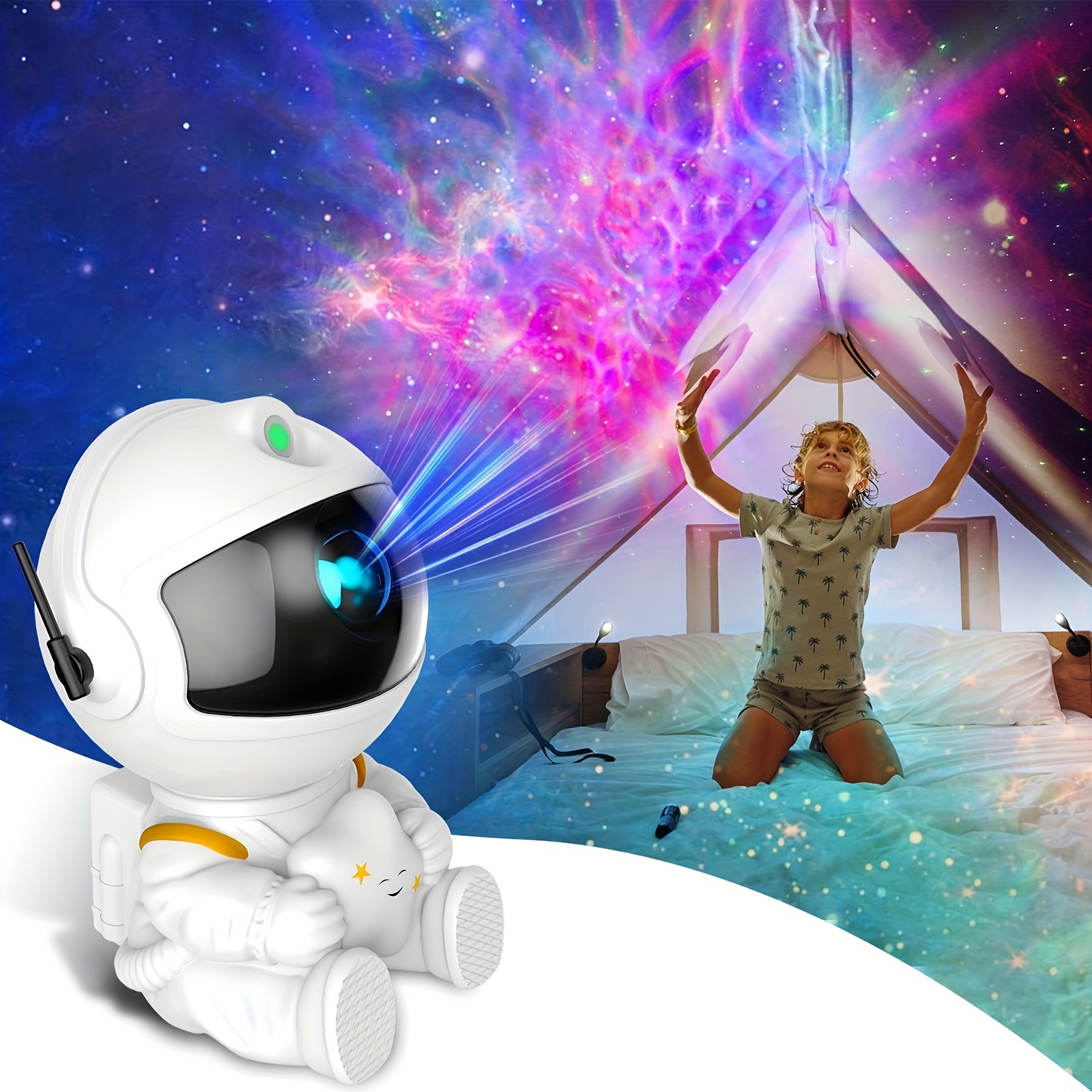 1 Proyector De Estrella De Astronauta, Luz Nocturna De Galaxia, Lámpara De  Decoración De Cielo Para Dormitorio, Navidad, Luces LED De Astronauta Peque