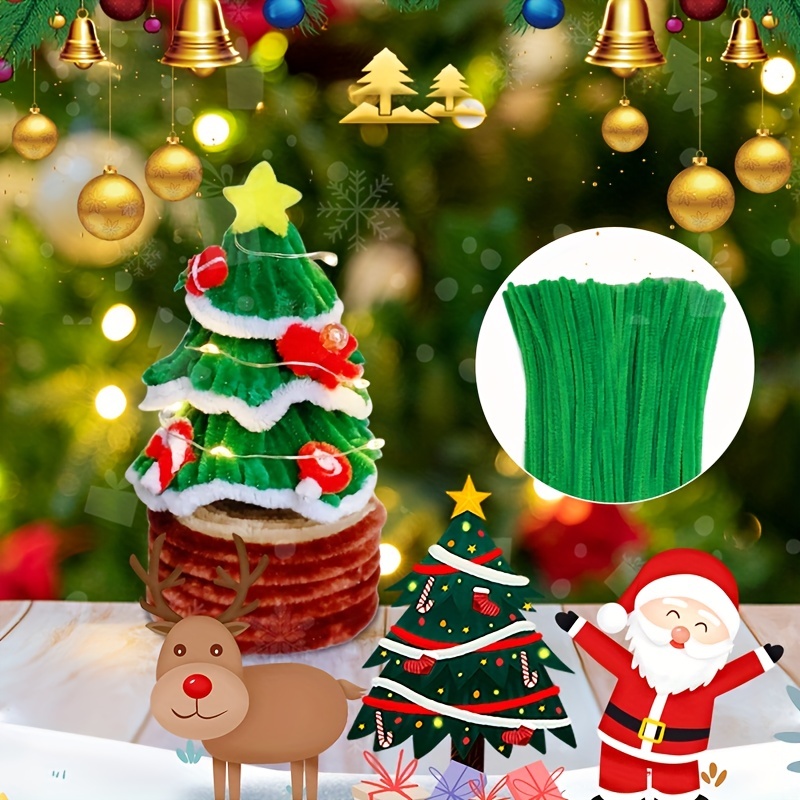 Uniqus 50Pcs, Christmas Craft Supplies Colorful Chenille Stems Art