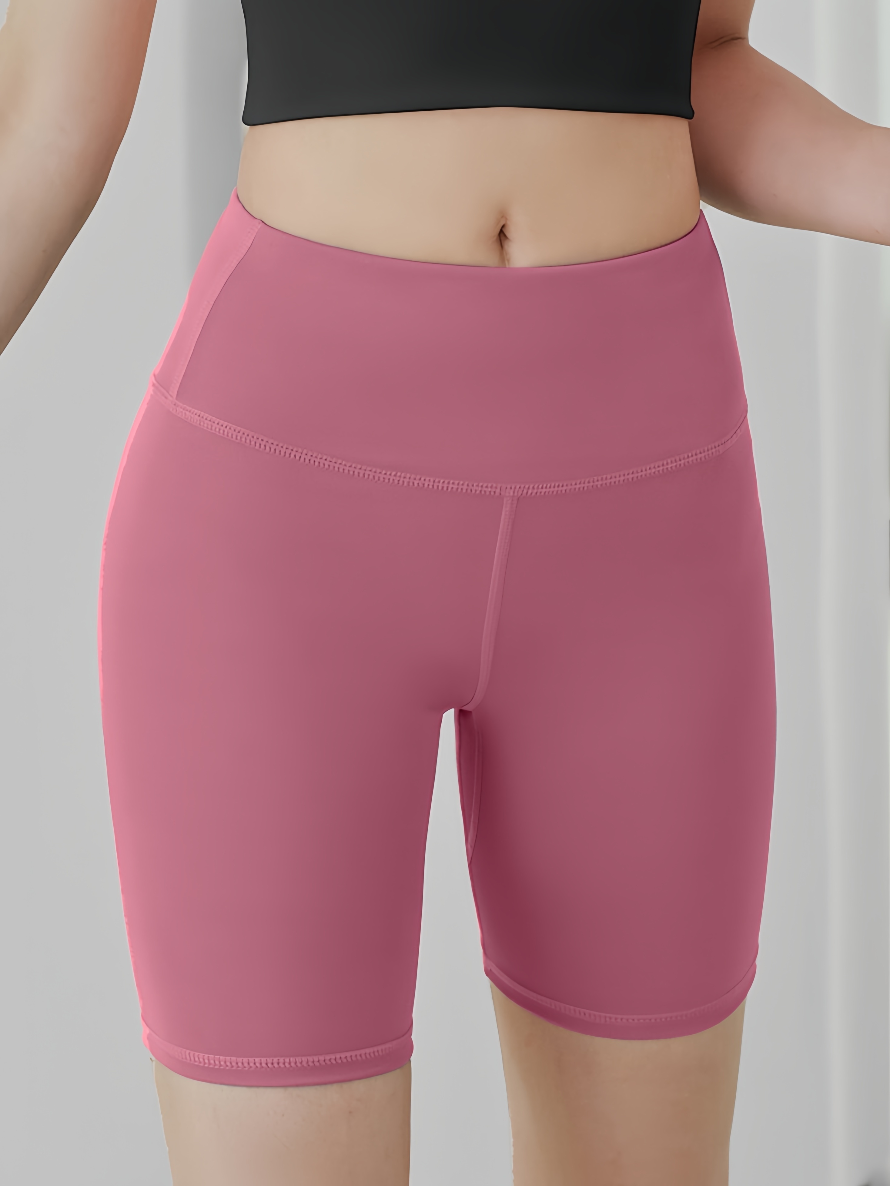 Women's Plus Size Casual Comfy Workout Yoga Basic Solid Biker Shorts Pants