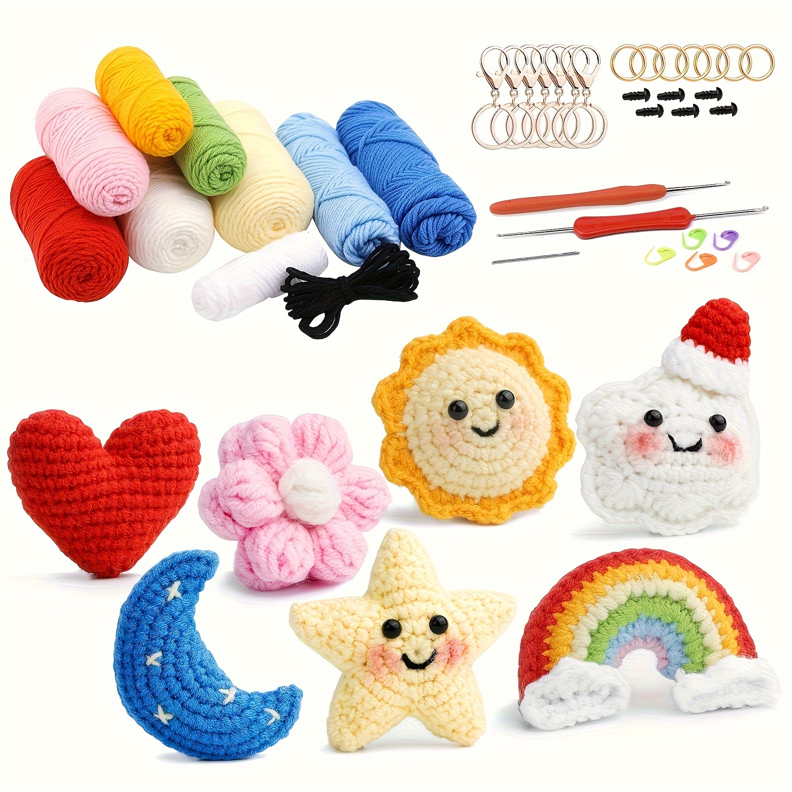 8Pcs Crochet Kit for Beginners,Ergonomic Adorable Animal Crochet Starter  Pack with Yarn Stuffing and Keychain,DIY Crochet Craft Kit with  Step-by-Step Instructions and Video Tutorials,Crochet Starter Pack for  Adults : : Home