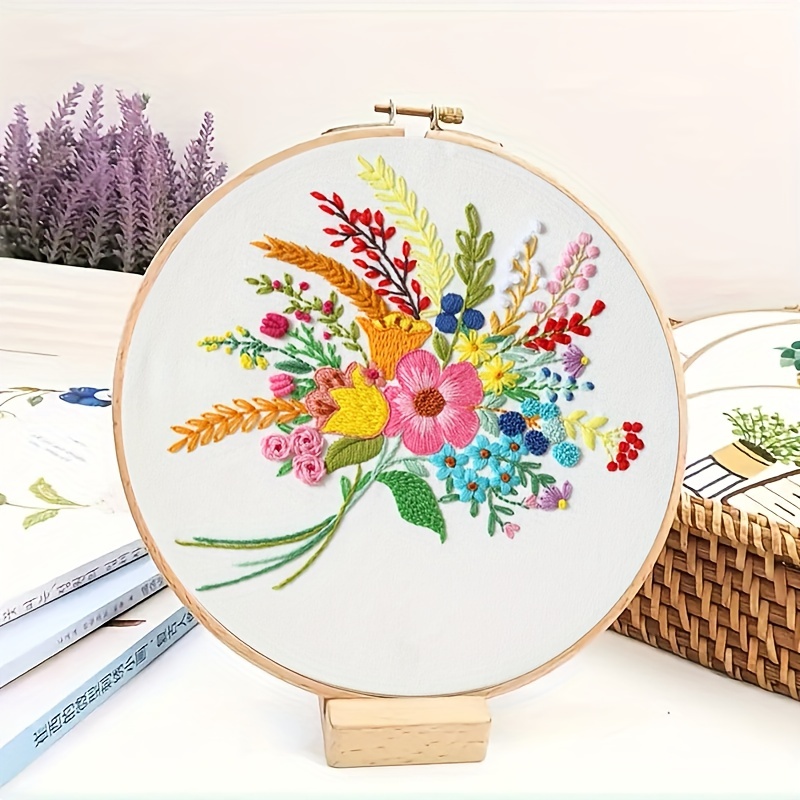 Colorful Flower Embroidery Kit Christmas Gift Embroidery Set