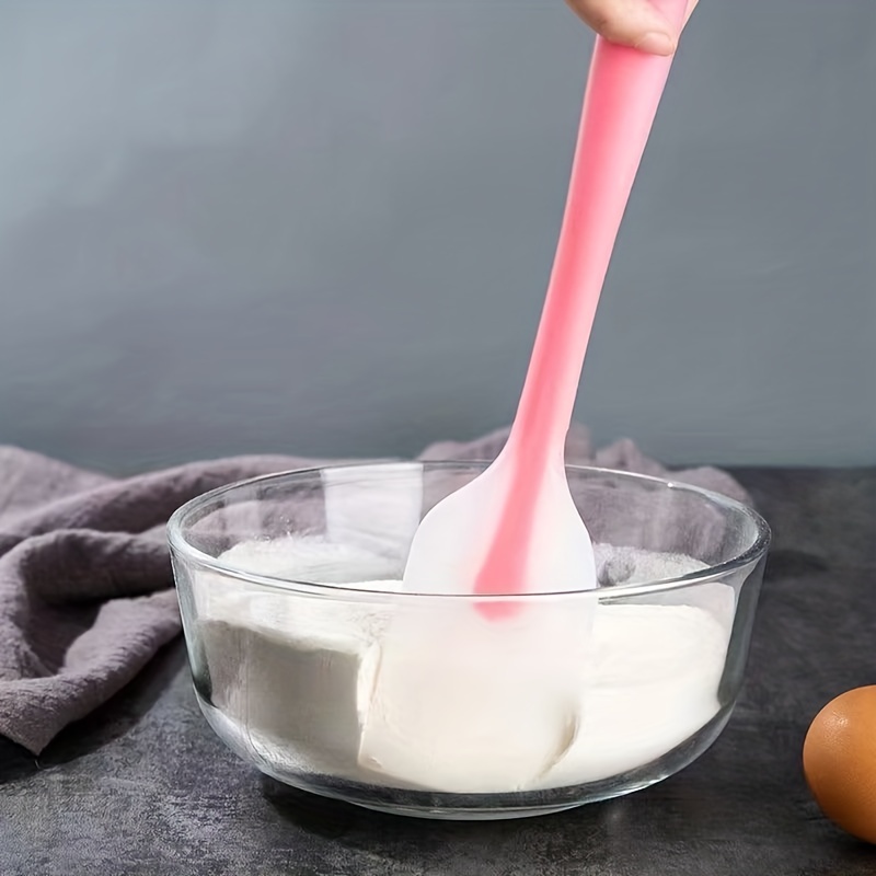 Booyoo Silicone Cake Spatula Heat-Resistant Cream Rubber Scraper Non-stick  Kitchen Utensil for Mixing Baking, Pink