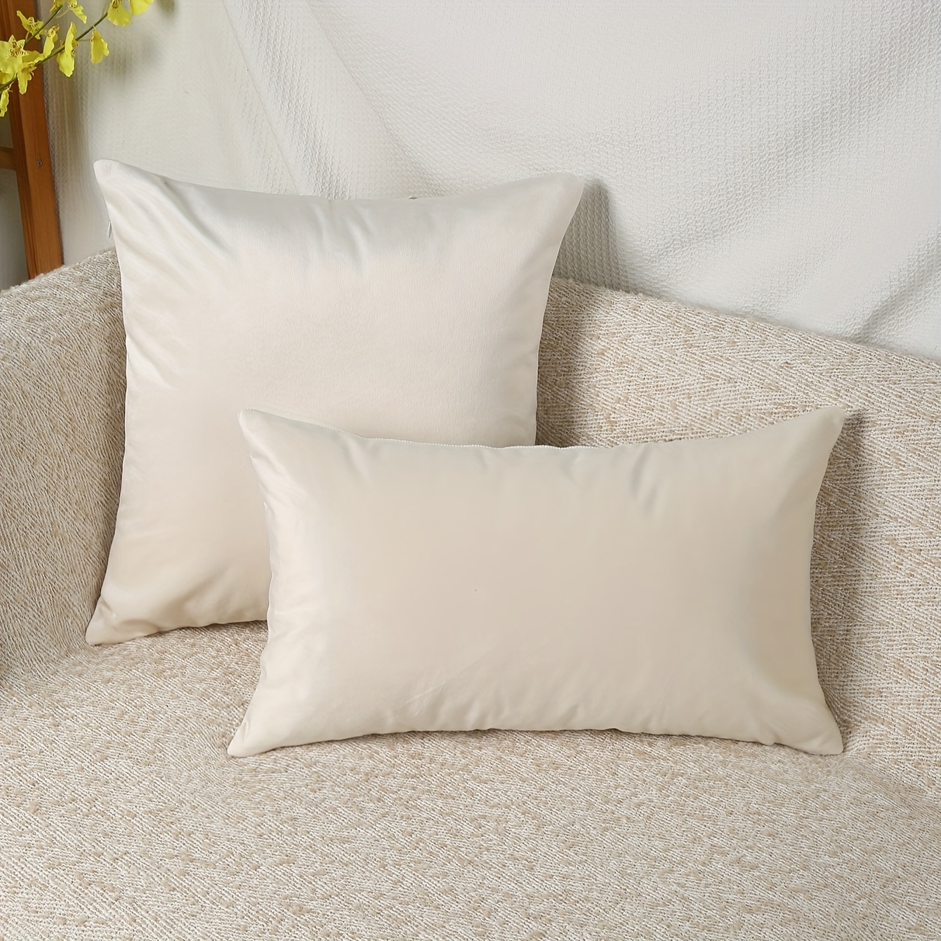 Ivory White Throw Pillow Covers For Sofa coush bedroom - Temu
