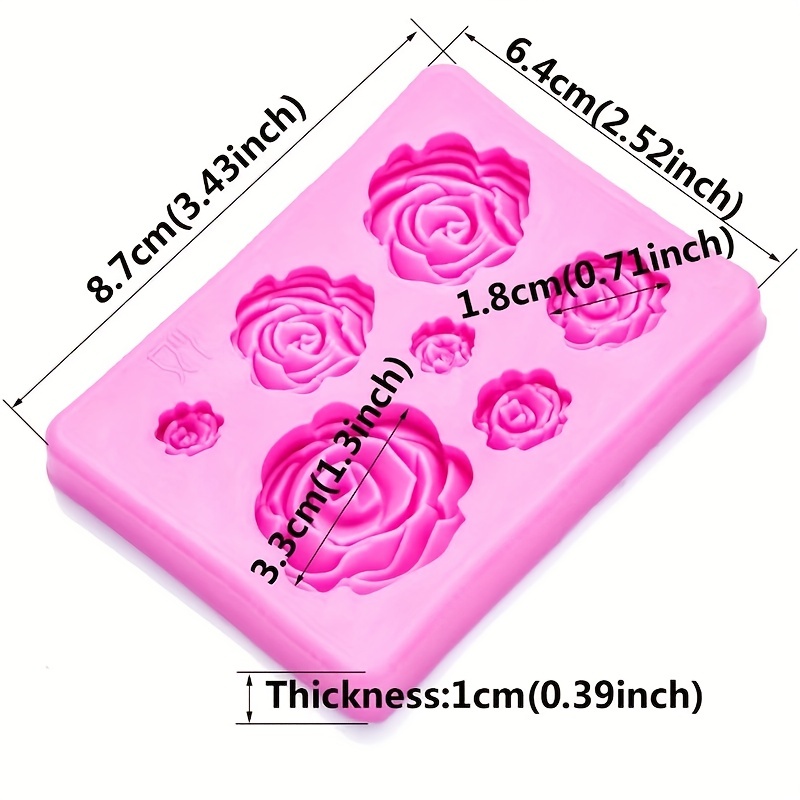 Goxawee Silicone Rose Flower Cake Mold 7 Cavity Fondant - Temu