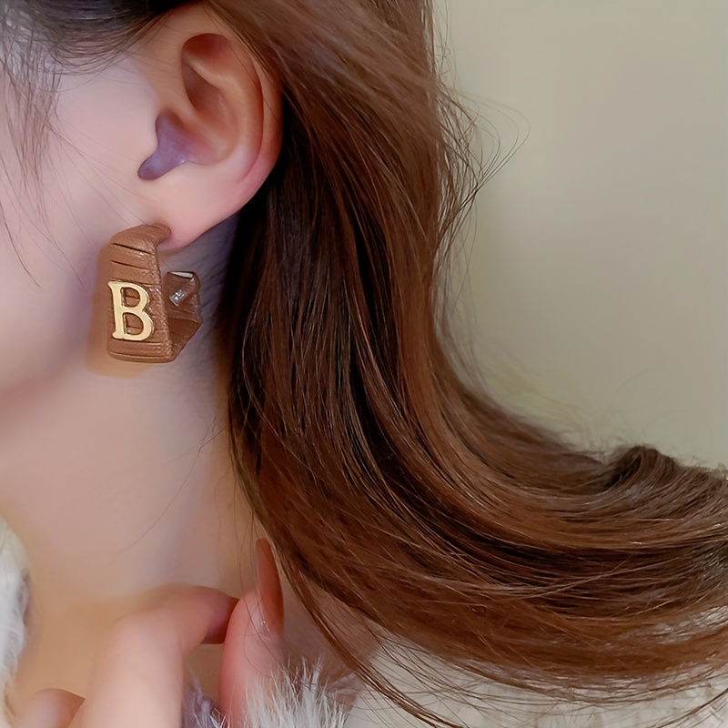 Letter Decor Hoop Earrings