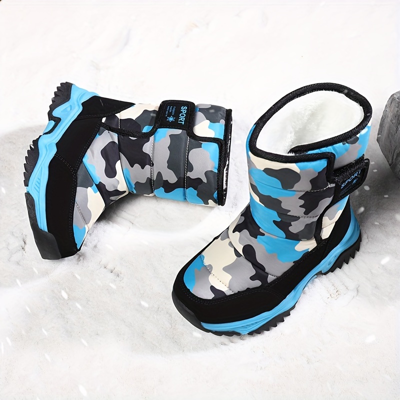 Boys Girls Snow Boots Winter On Warm Fur Lined Shoes Lightweight Water Resistant Cold Weather Boot Little Kid Big Kid Size 31