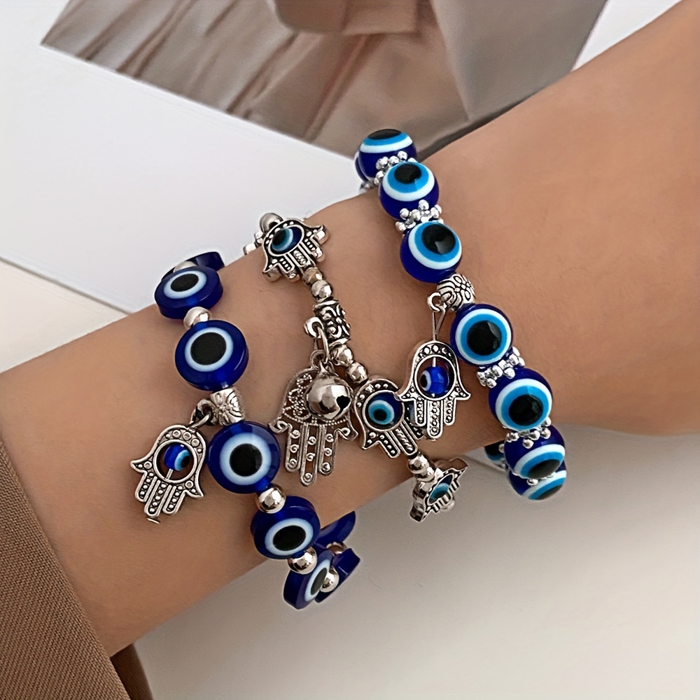 Bracelet evil eye oeil bleu - argent