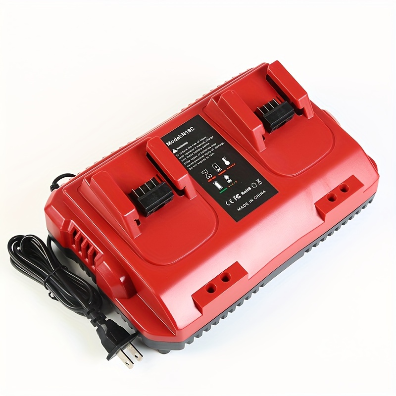 

Acigon M18 Fast Charger Station - Dual Bay Rapid Charging, 110v-240v Us Plug, , Protection, Compatible With 18v Lithium Batteries & Power Tools