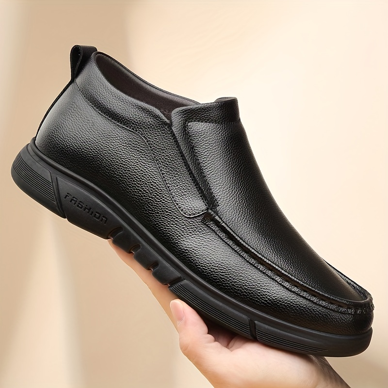 Mens black soft hot sale leather shoes