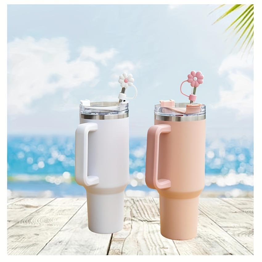 Cute Flower Reusable Straw Cover, Dustproof & Splash Proof Silicone Straw  Stoppers, Cup Decorative Accessories For Straw - Temu