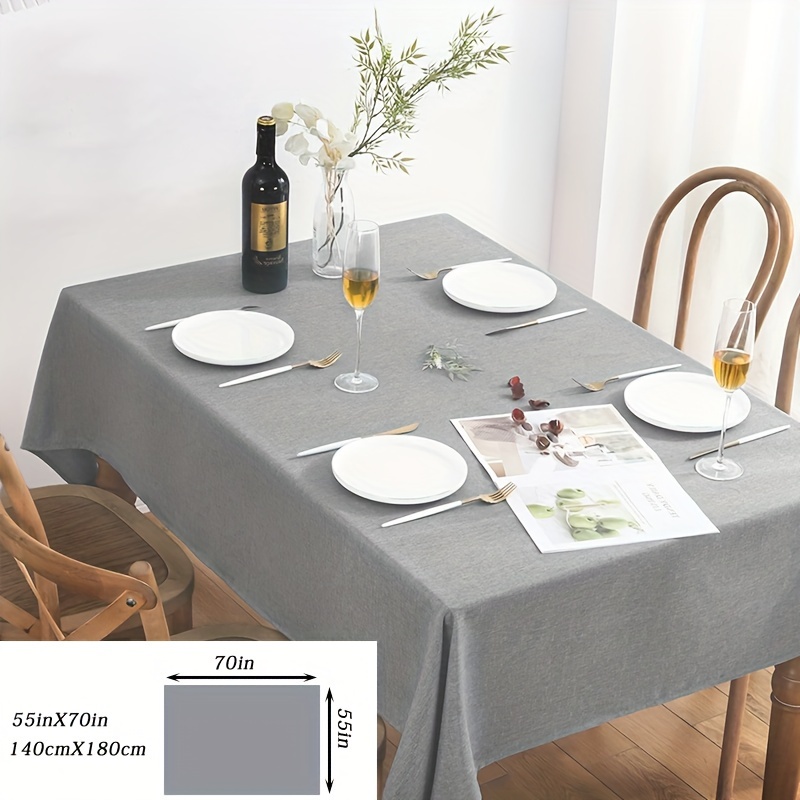 Image of 1pc, Plain Gray Simple Polyester Tablecloth