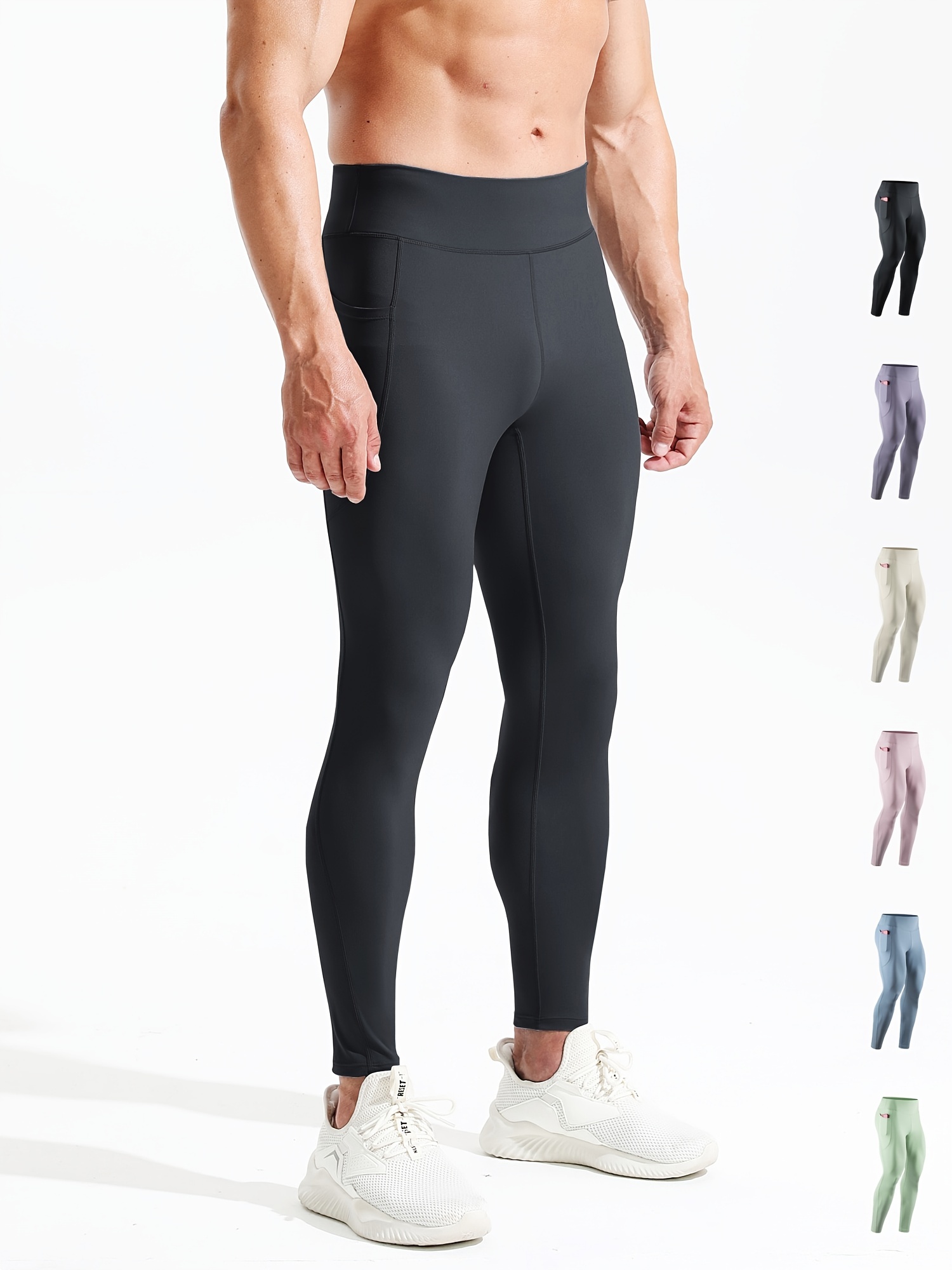 Men's Compression Sports Leggings Quick Dry High Waist Pants