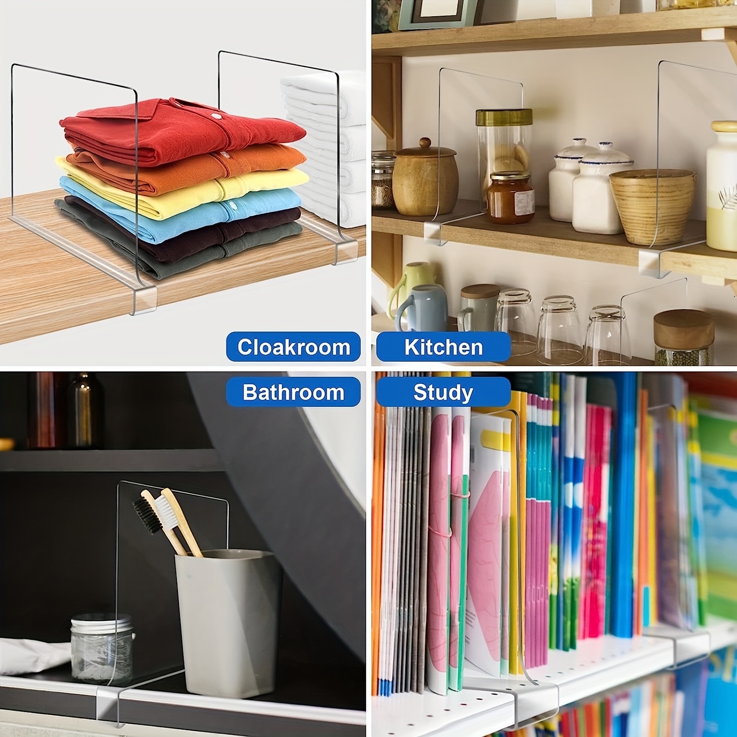 Acrylic Shelf Dividers, Closets Shelf And Closet Separator For