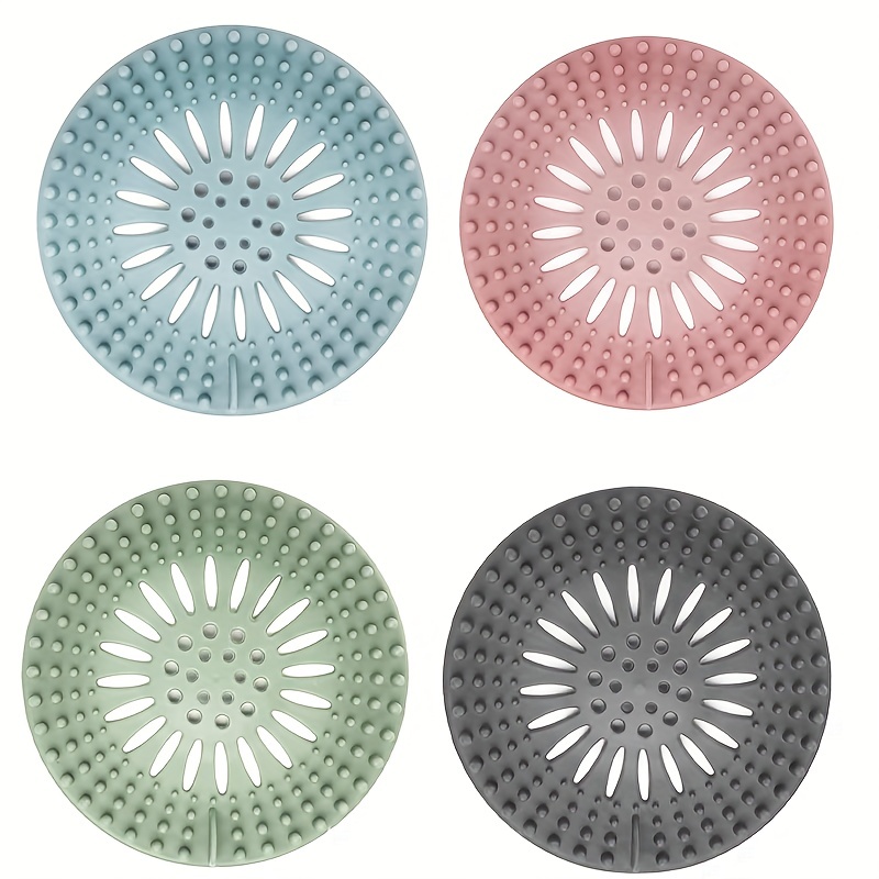 8pcs Home Drain Covers Bath Shower Drain Covers Hair Trap Hair