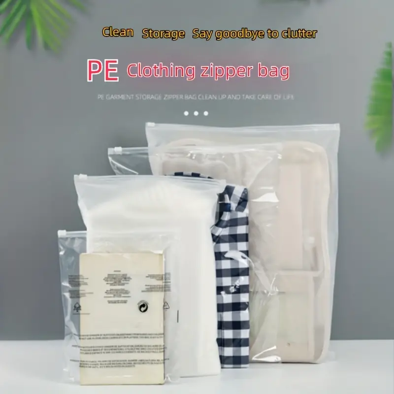 Transparent Frosted Zipper Bags Clothing Zipper - Temu