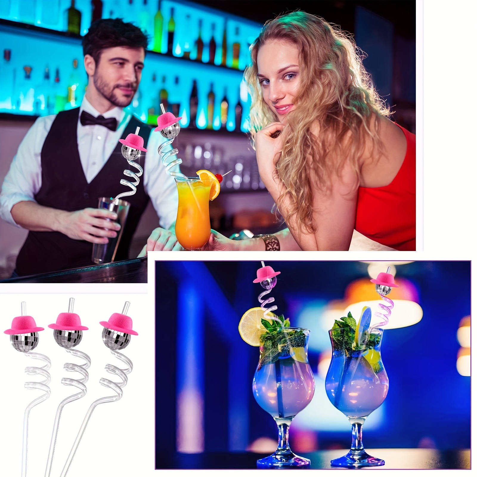 Disco Ball Straws Disco Theme Party Bachelorette Party Last Disco Bach Disco  Theme Wedding Disco Wedding 2023 Wedding Theme 