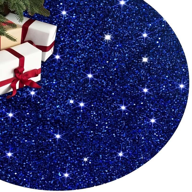 Christmas Styles White Round Base With Blue - Temu