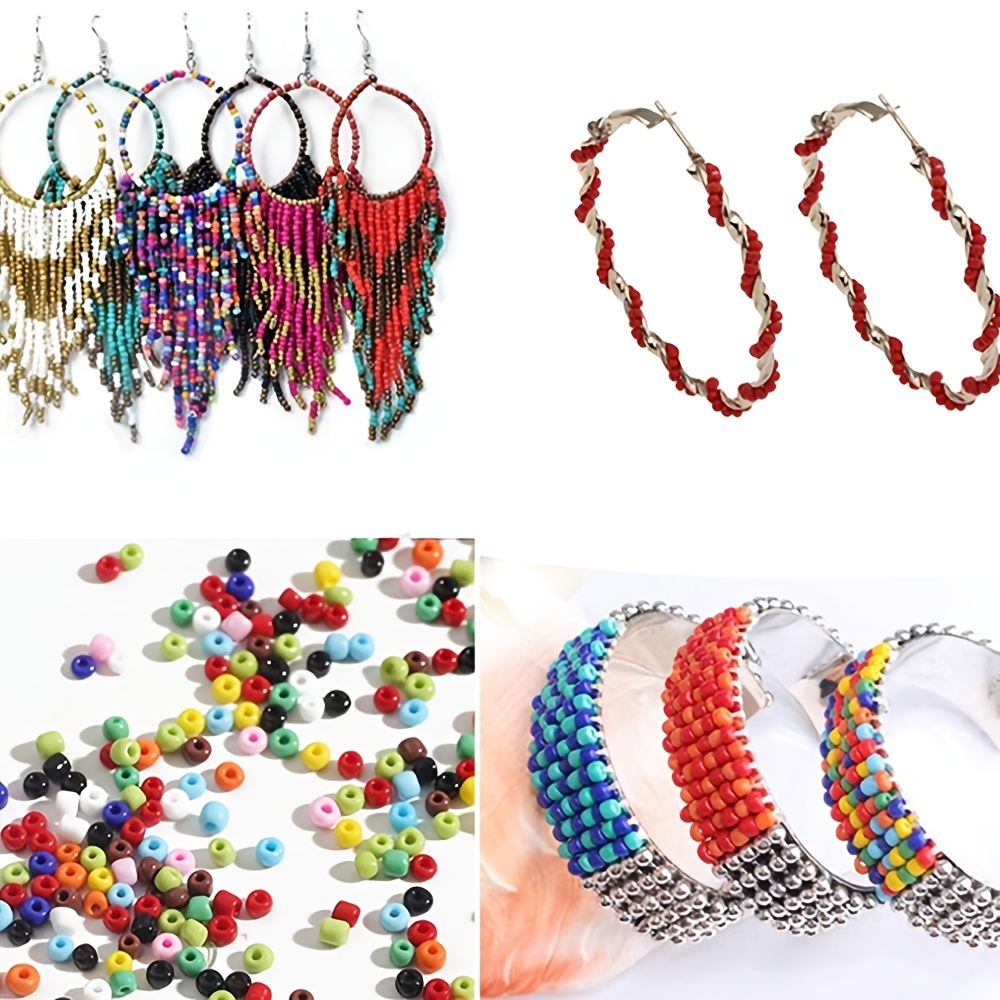 24 Packs DIY Seed Bead Kit for Kids Arts & Crafts,small Seed Beads,tiny  Colorful Waist Bead Box,bead Mask Chains,jewelry Making for Kids 
